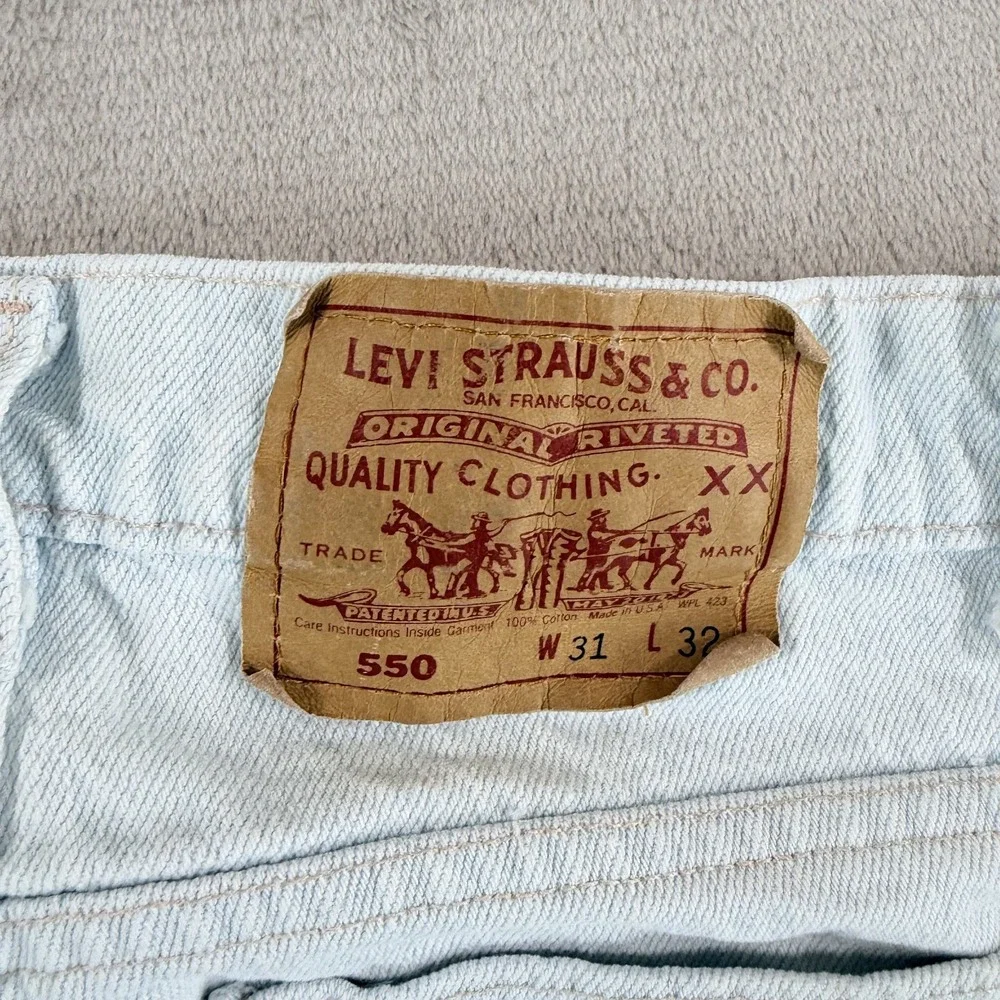 Vintage 80's Levis 550‎ Relaxed Fit Jeans Men 31x32 (Fits 30x32) Light Blue USA